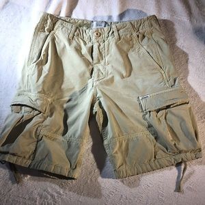 Mens Tan Khaki Ovadia Utility Cargo Shorts